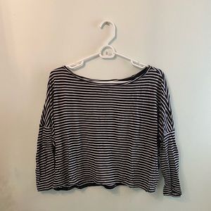 Striped Oversized Cropped Tee